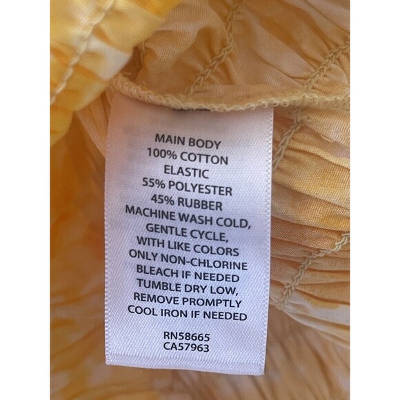 Open Edit Yellow Ballon Puff Sleeve Smocked Top with Floral Print Size Small NWT - Picture 6 of 8